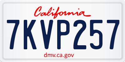 CA license plate 7KVP257