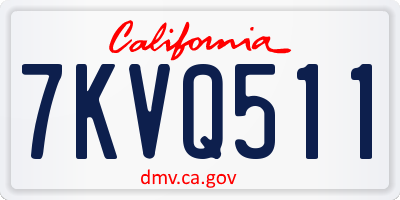 CA license plate 7KVQ511
