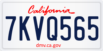 CA license plate 7KVQ565