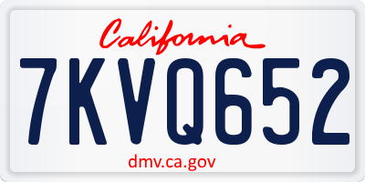 CA license plate 7KVQ652