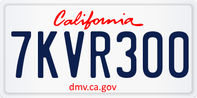 CA license plate 7KVR300