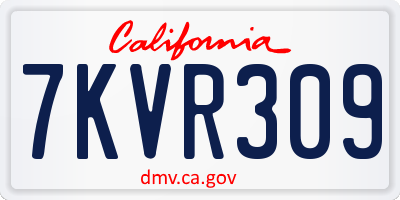 CA license plate 7KVR309