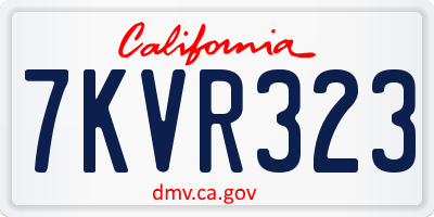 CA license plate 7KVR323