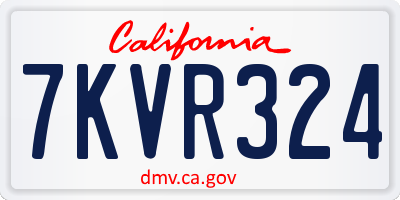 CA license plate 7KVR324