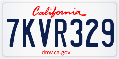 CA license plate 7KVR329