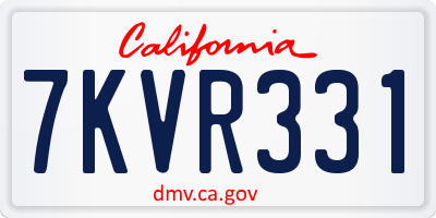 CA license plate 7KVR331