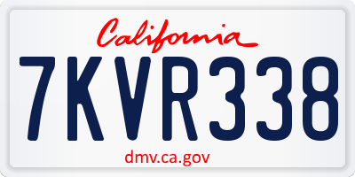 CA license plate 7KVR338