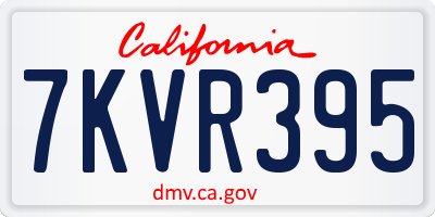 CA license plate 7KVR395
