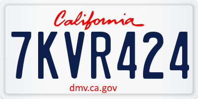 CA license plate 7KVR424