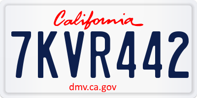 CA license plate 7KVR442
