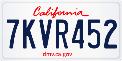 CA license plate 7KVR452
