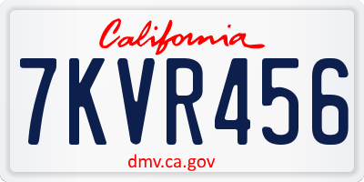 CA license plate 7KVR456