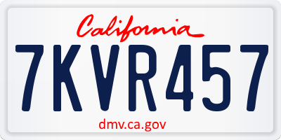 CA license plate 7KVR457