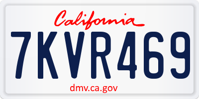 CA license plate 7KVR469