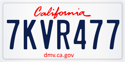 CA license plate 7KVR477