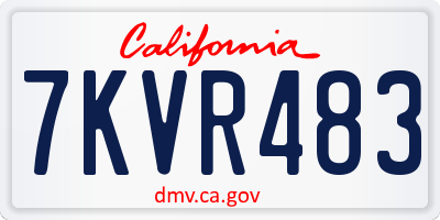 CA license plate 7KVR483