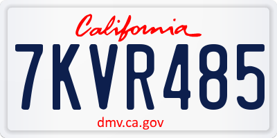 CA license plate 7KVR485