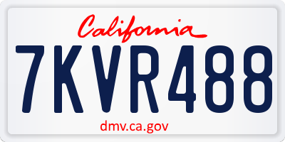 CA license plate 7KVR488