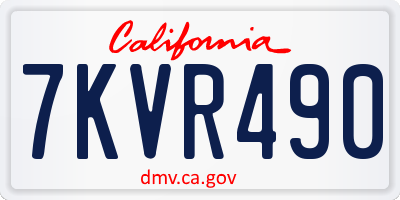 CA license plate 7KVR490