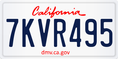 CA license plate 7KVR495