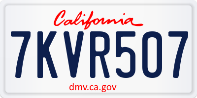 CA license plate 7KVR507