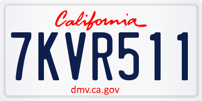 CA license plate 7KVR511