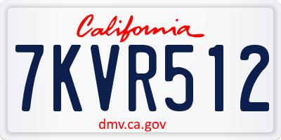 CA license plate 7KVR512