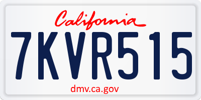 CA license plate 7KVR515