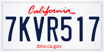 CA license plate 7KVR517