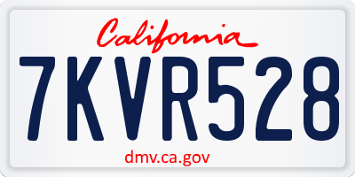 CA license plate 7KVR528