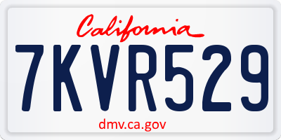 CA license plate 7KVR529