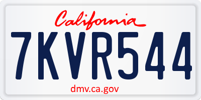 CA license plate 7KVR544
