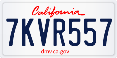CA license plate 7KVR557