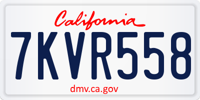 CA license plate 7KVR558