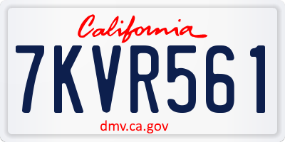 CA license plate 7KVR561