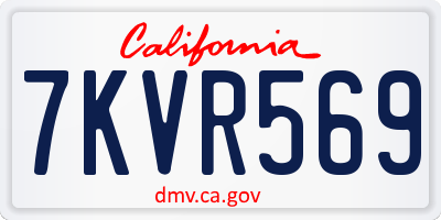 CA license plate 7KVR569