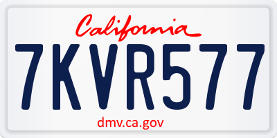 CA license plate 7KVR577
