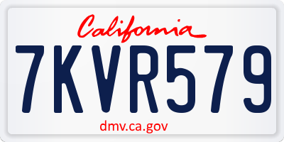 CA license plate 7KVR579