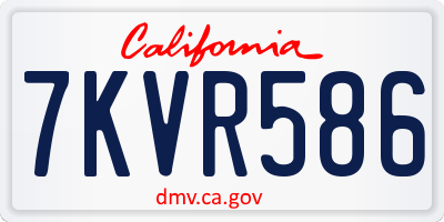 CA license plate 7KVR586