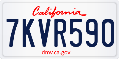 CA license plate 7KVR590