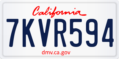 CA license plate 7KVR594