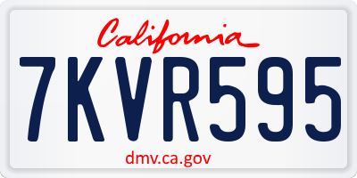 CA license plate 7KVR595
