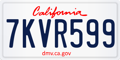 CA license plate 7KVR599