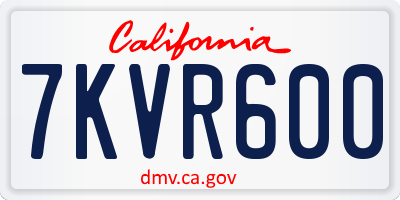 CA license plate 7KVR600