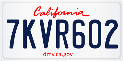CA license plate 7KVR602