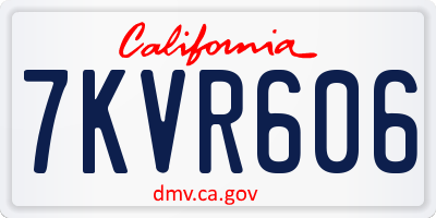 CA license plate 7KVR606