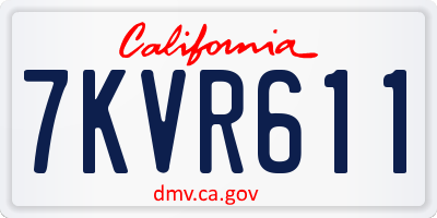 CA license plate 7KVR611