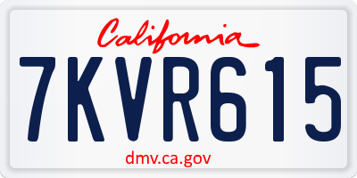 CA license plate 7KVR615