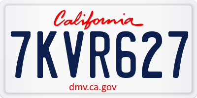 CA license plate 7KVR627