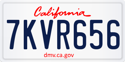 CA license plate 7KVR656